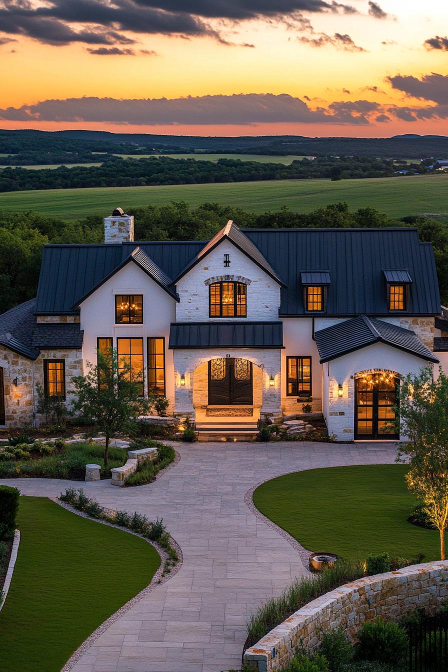 9) Sunset Symphony at a Fairy Tale Mansion