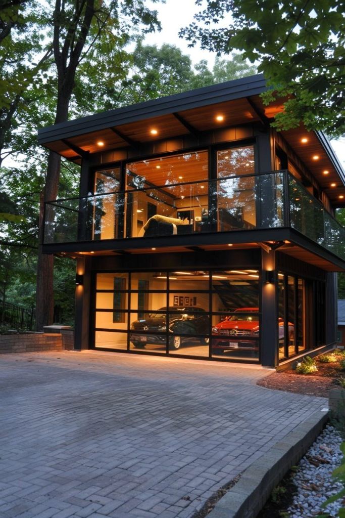 Transparent Garage Facade