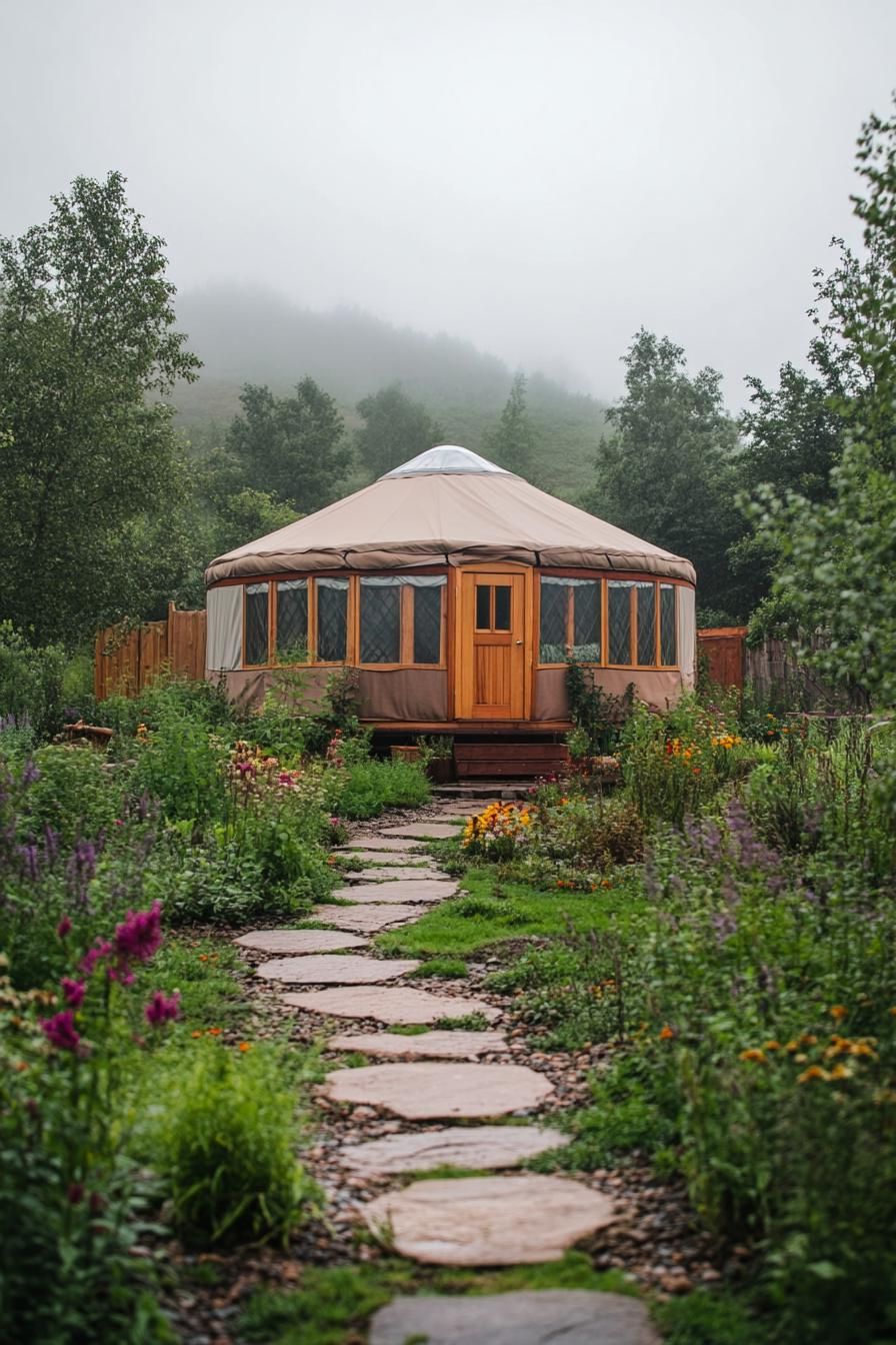 Yurts Set Within Permaculture Landscapes