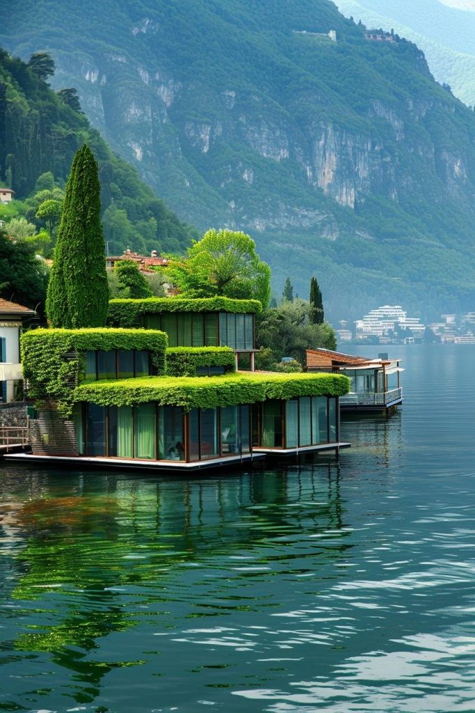 Green Roof Floating Tiny Homes