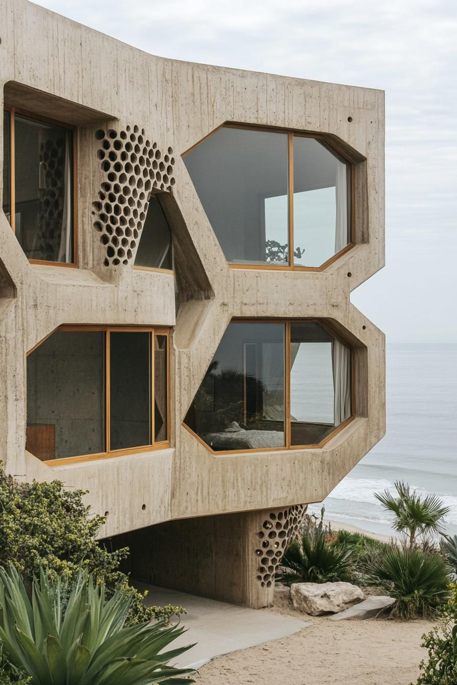 Earth-Toned Concrete With Geometric Windows - photo 2