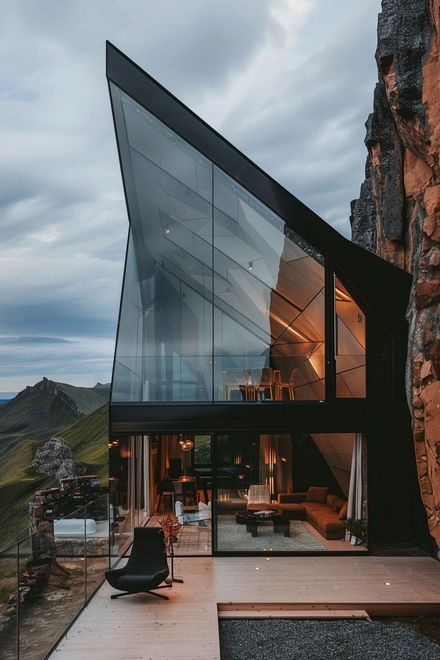 Angular Geometric Glass Cabin - photo 4