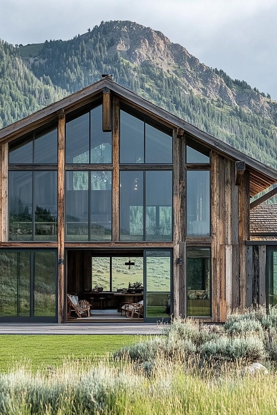 Big Windows Set Into Rustic Cladding