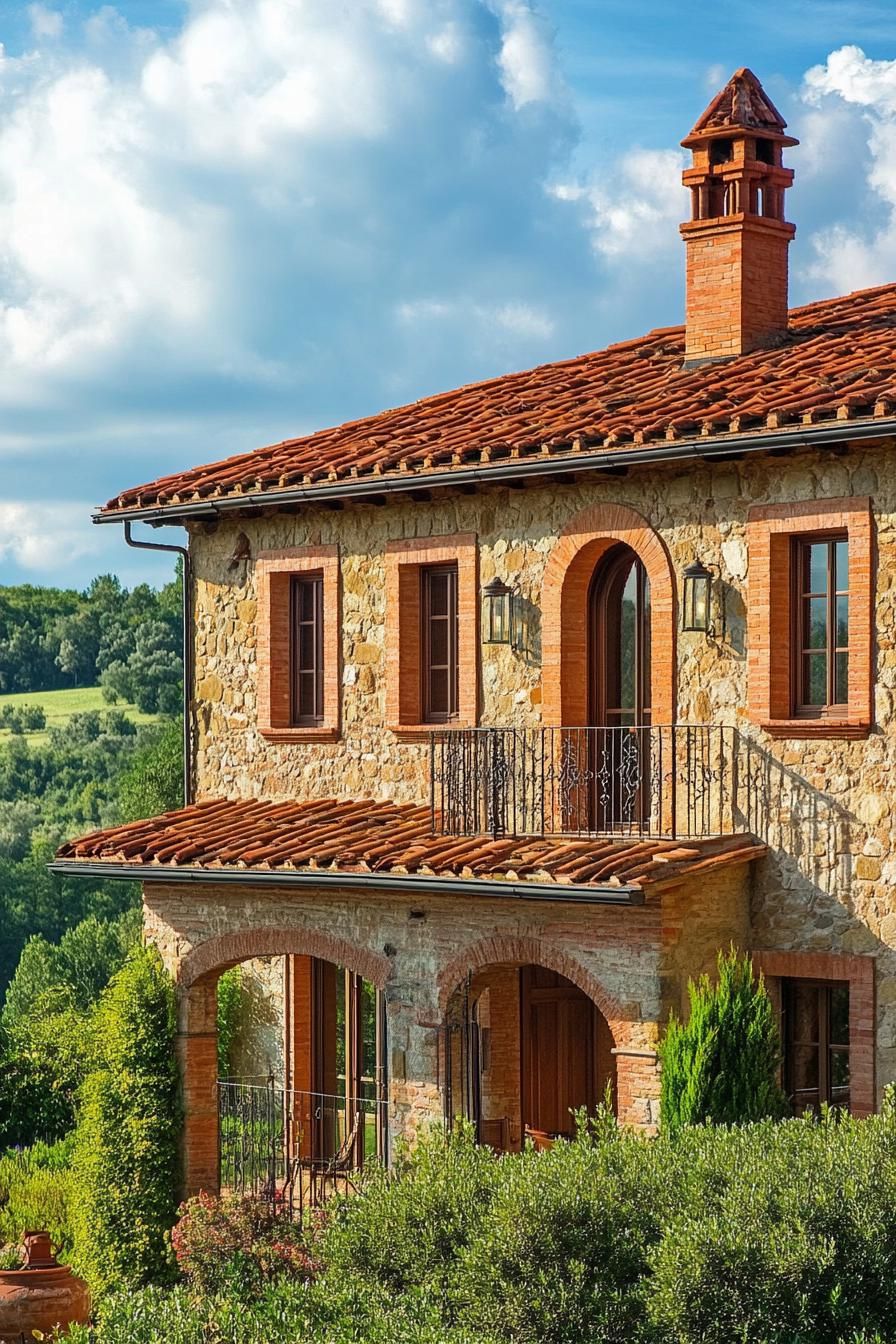 Terra-cotta Roofs and Wrought Iron Details