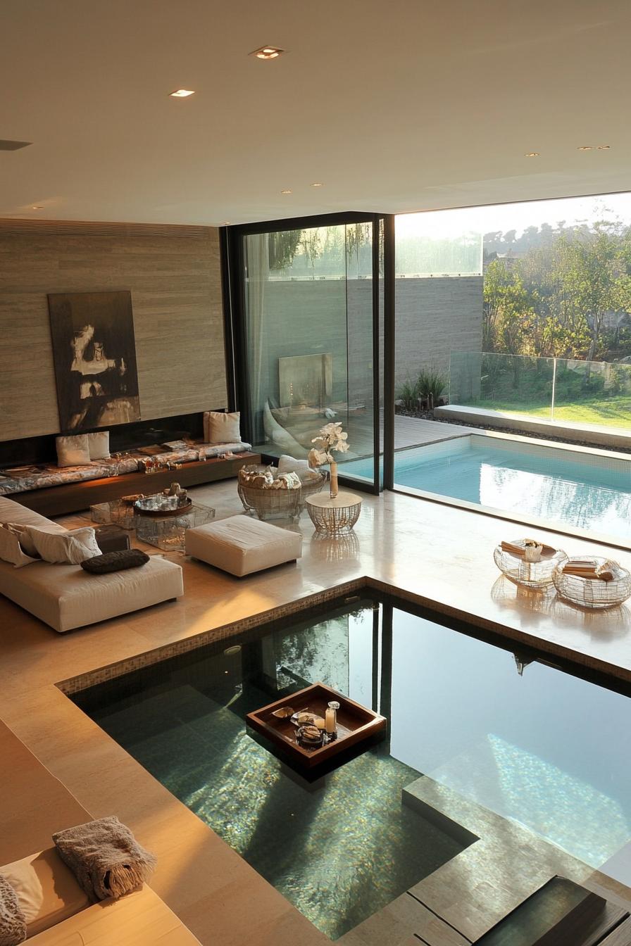 Poolside Sunken Living Room