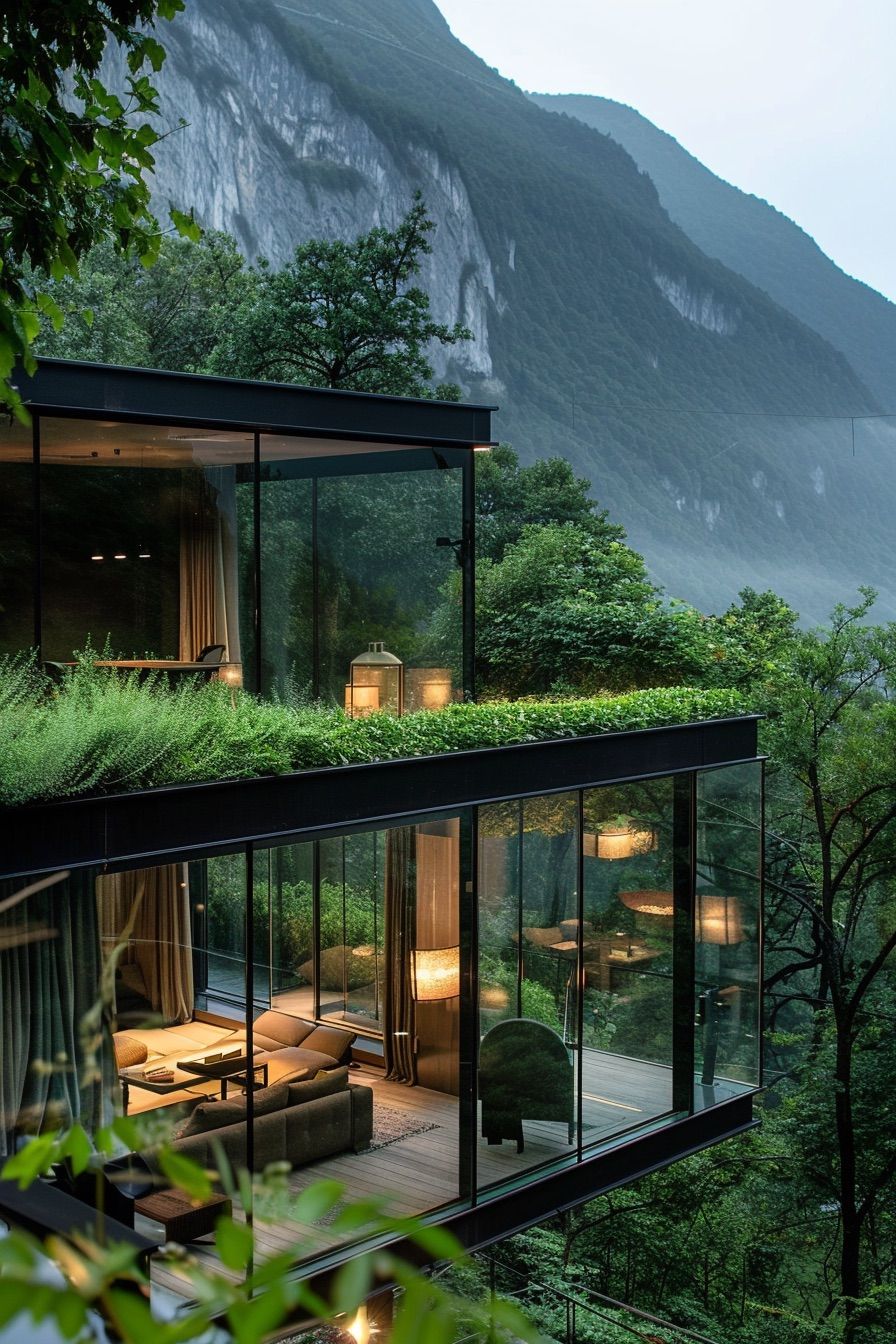 Eco-Friendly Terrace Glass Cabin