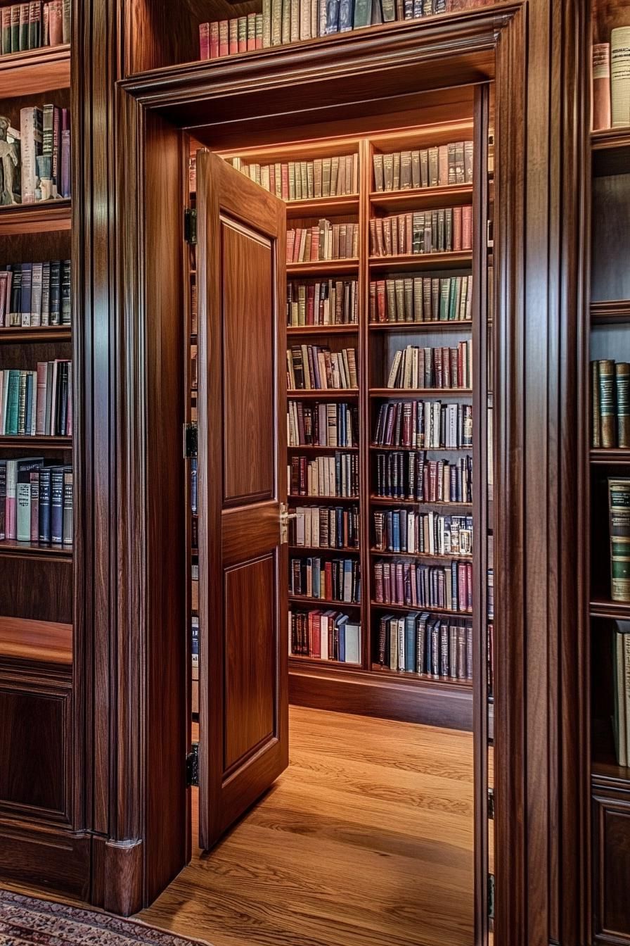 Secret Bookcase Door Leading to a Library