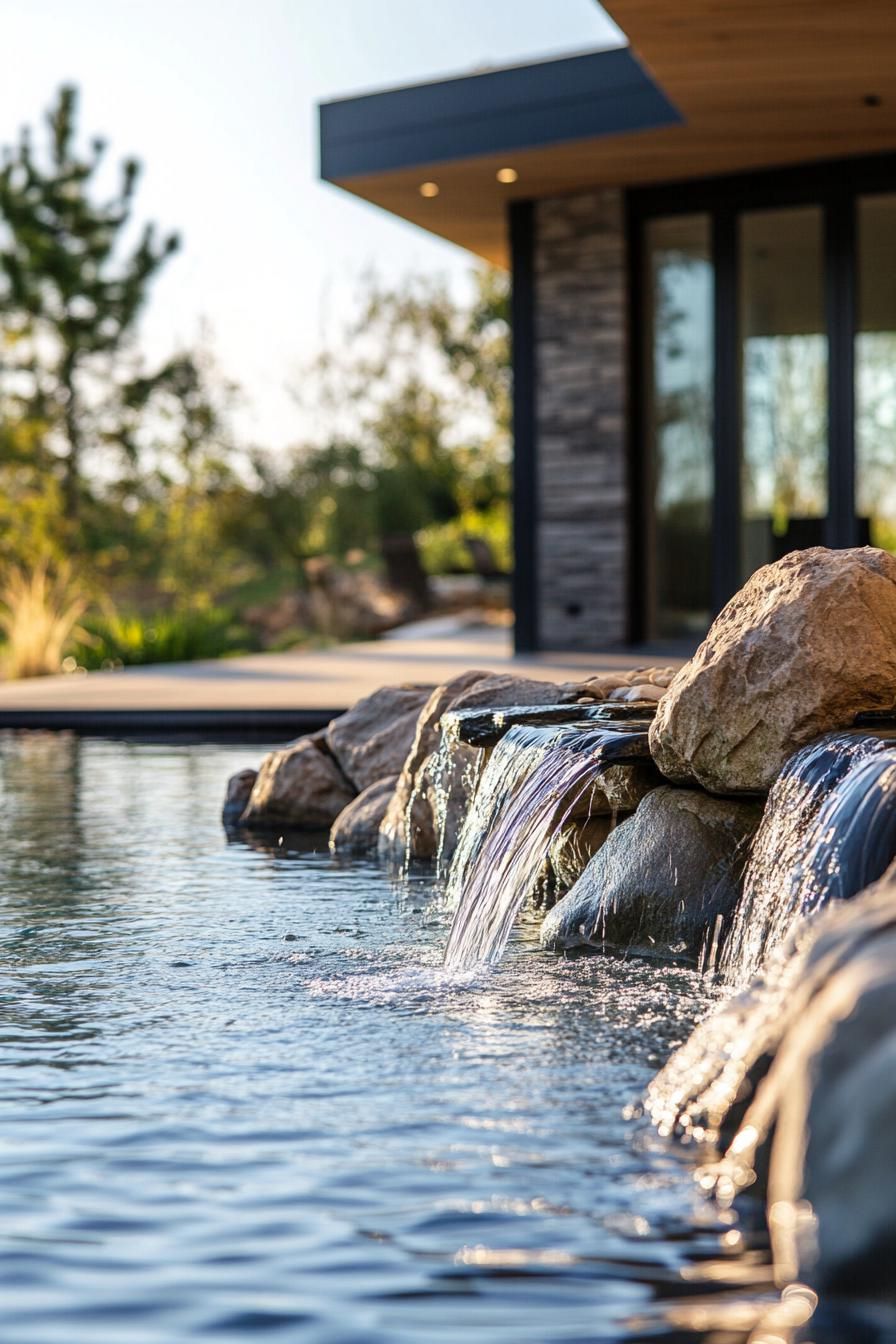 Natural Rock Waterfall Features