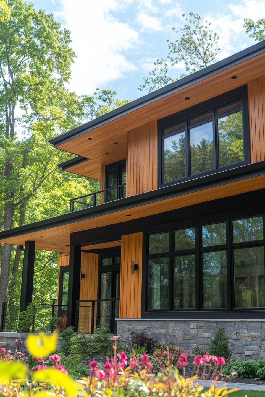 Vertical Cedar Shiplap Paired With Black Trim - photo 3