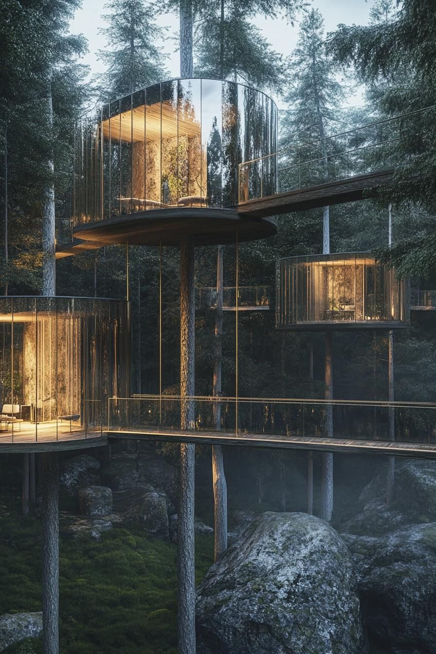 Treehouse Village Linked by Rope Bridges - photo 2