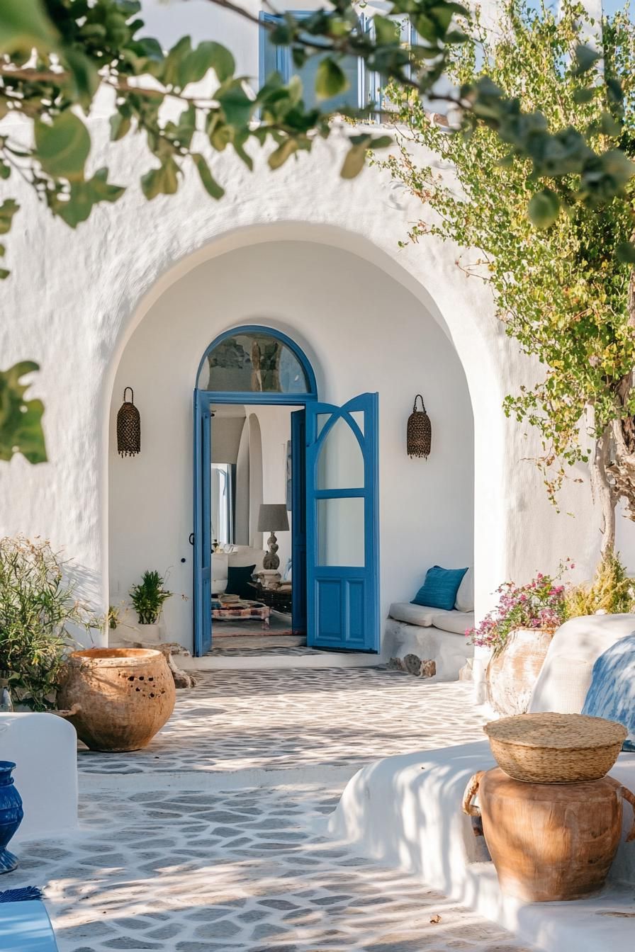 Santorini Mansion in White Stucco and Blue - photo 2