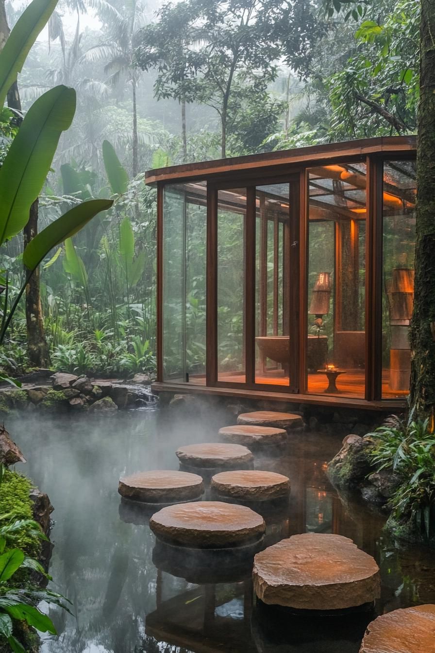 Walking Into a Peaceful Glass Space