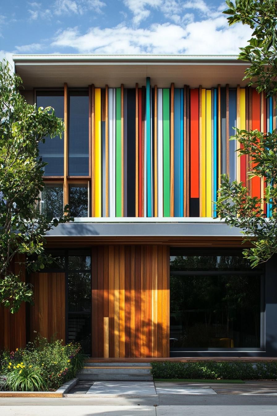 Vertical Wood Siding In Bright Colors - photo 2
