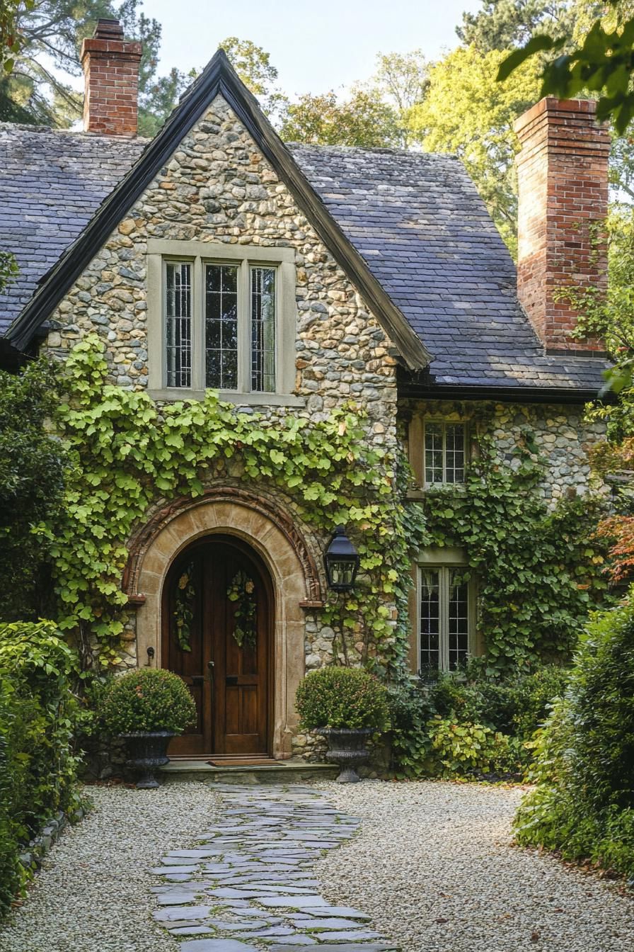 Ivy-Covered Stone Cottage Charm