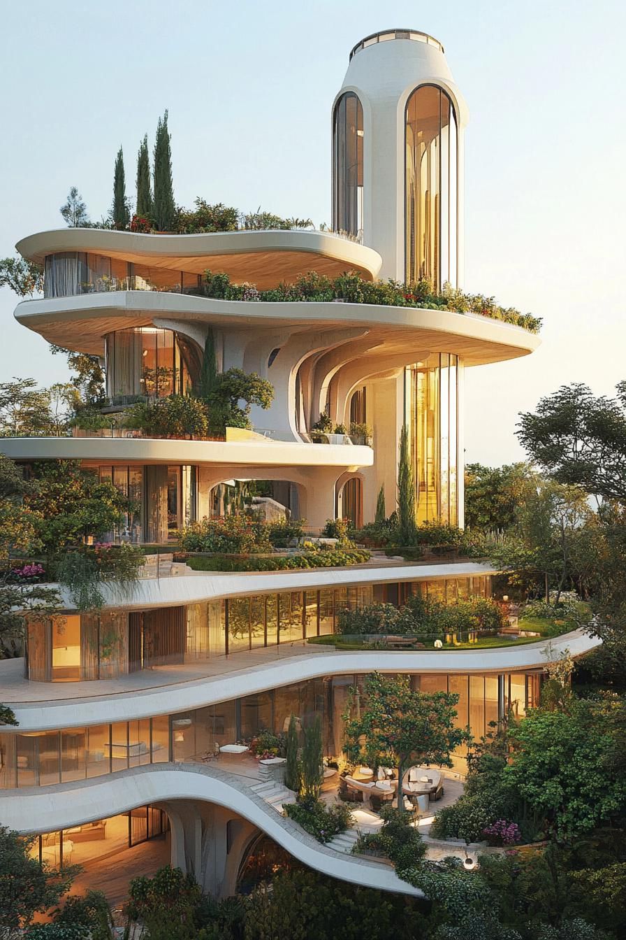 Floating Sky Terraces for Modern Mansions