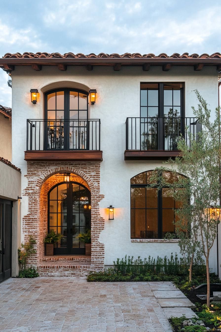 Facade Mixing Brick and Stucco - photo 2
