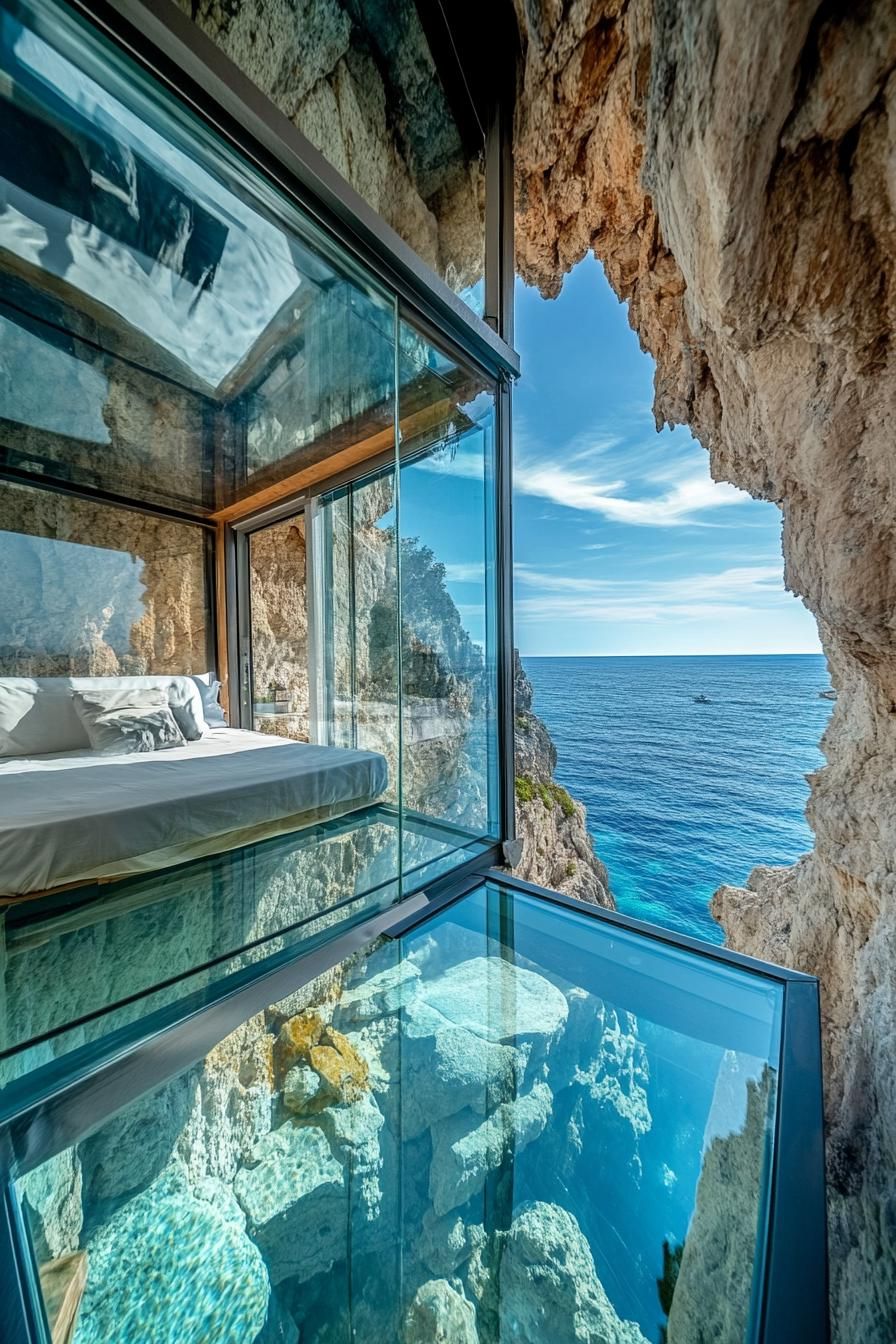 A Glass House Clinging to a Cliffside