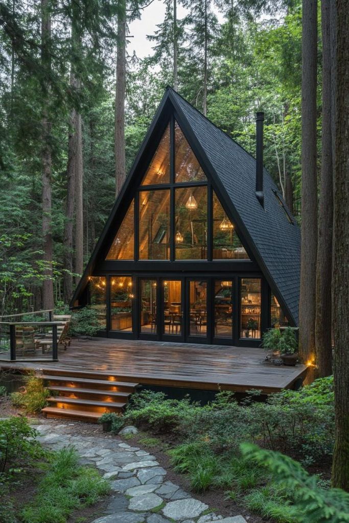 A Cozy A-Frame Retreat Deep In The Wilderness
