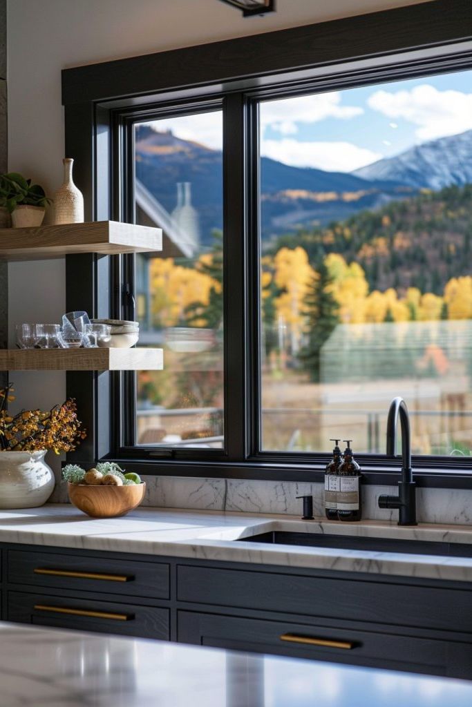 Floating Shelves That Frame the View