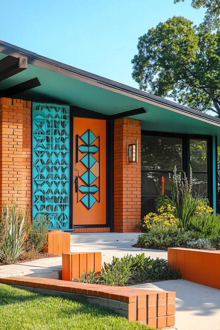 Turquoise and Tangerine Geometric Accents - photo 4