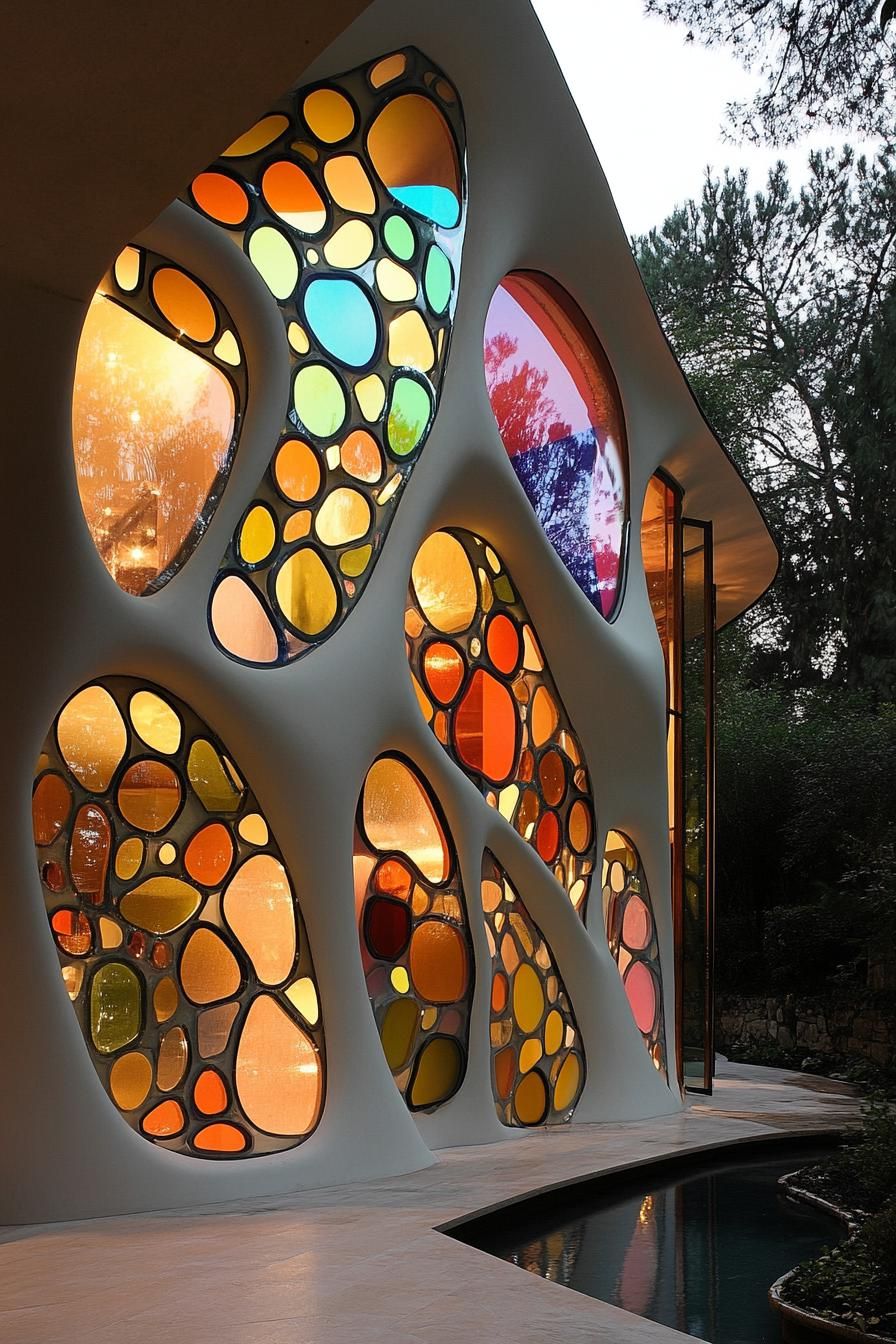 An Organic Home With Bold Window Colors
