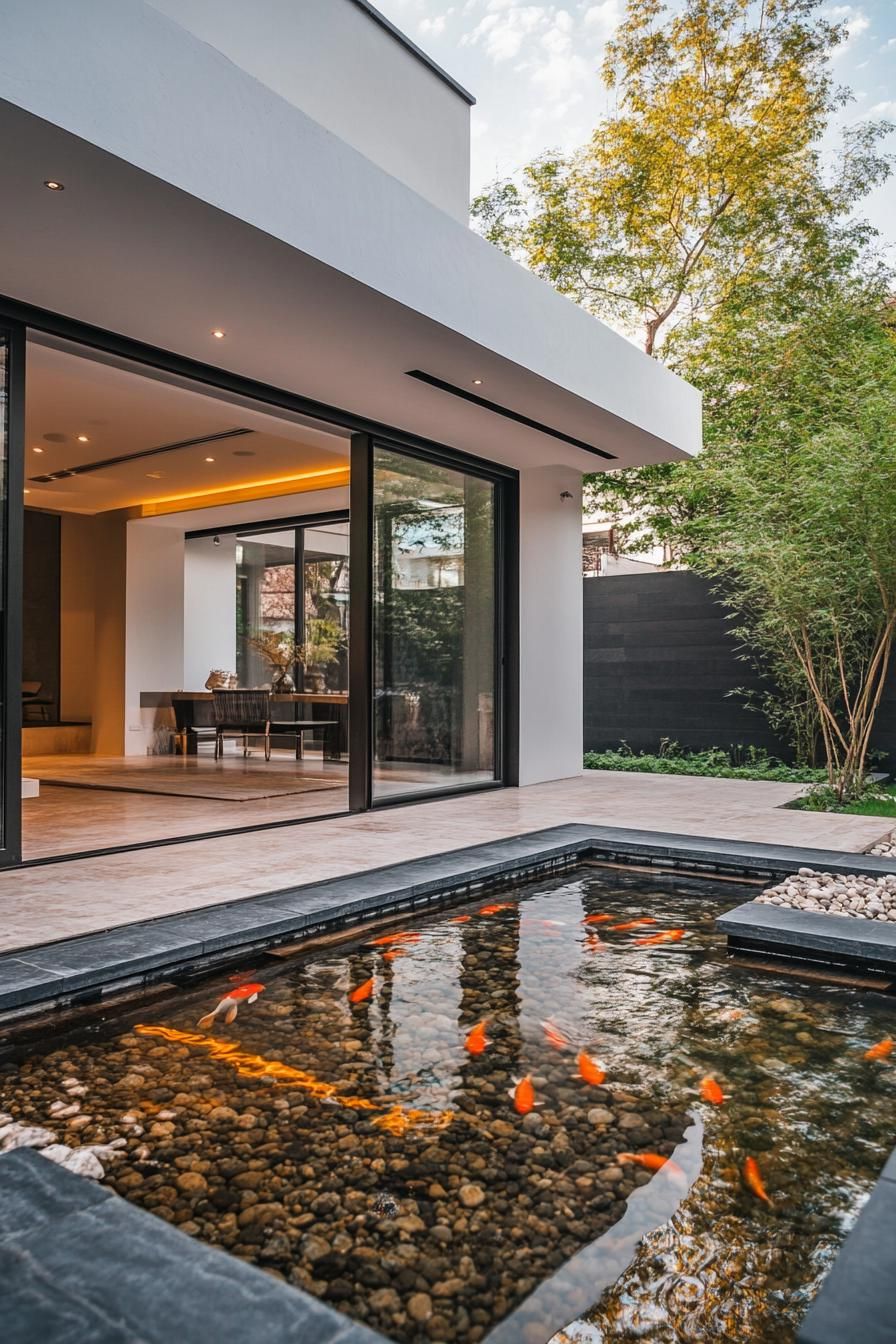 Sliding Glass Doors Leading to a Koi Pond - photo 4