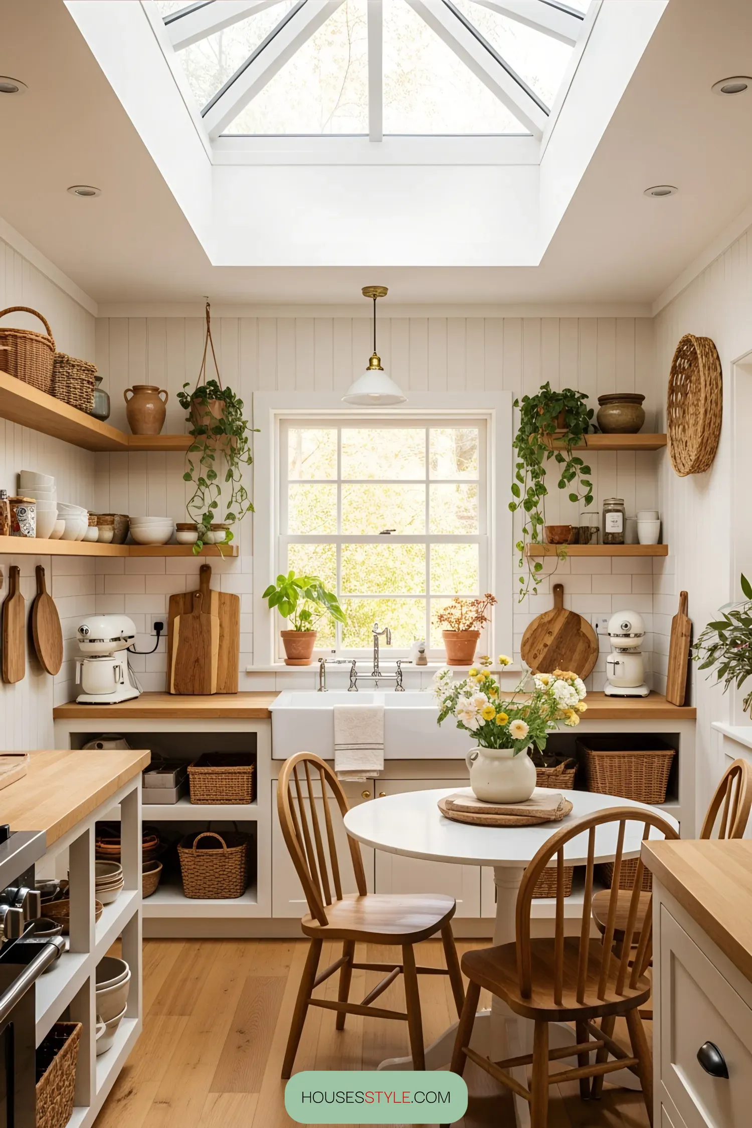 Skylight Kitchen With Rustic Charm