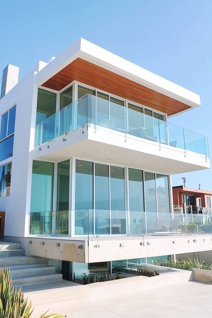 Sleek Minimalist Glass Railings