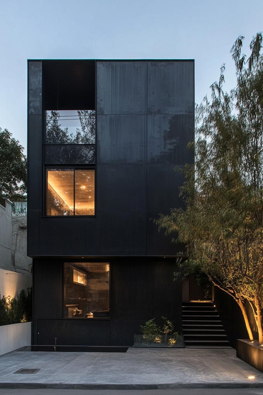 Bunker-style Home With Sleek Black Metal - photo 4