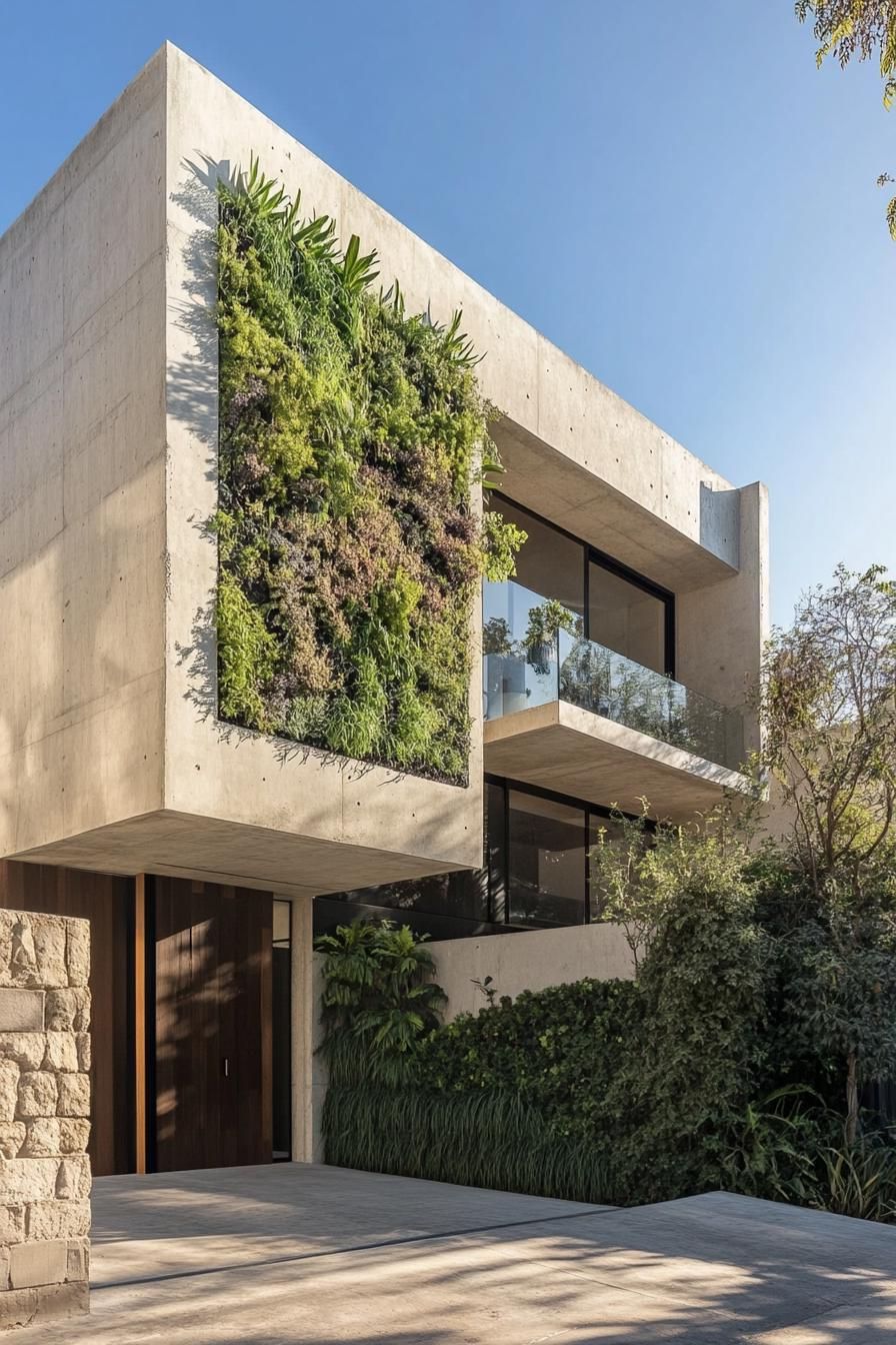 Minimalist Concrete Facades With Vertical Gardens - photo 3