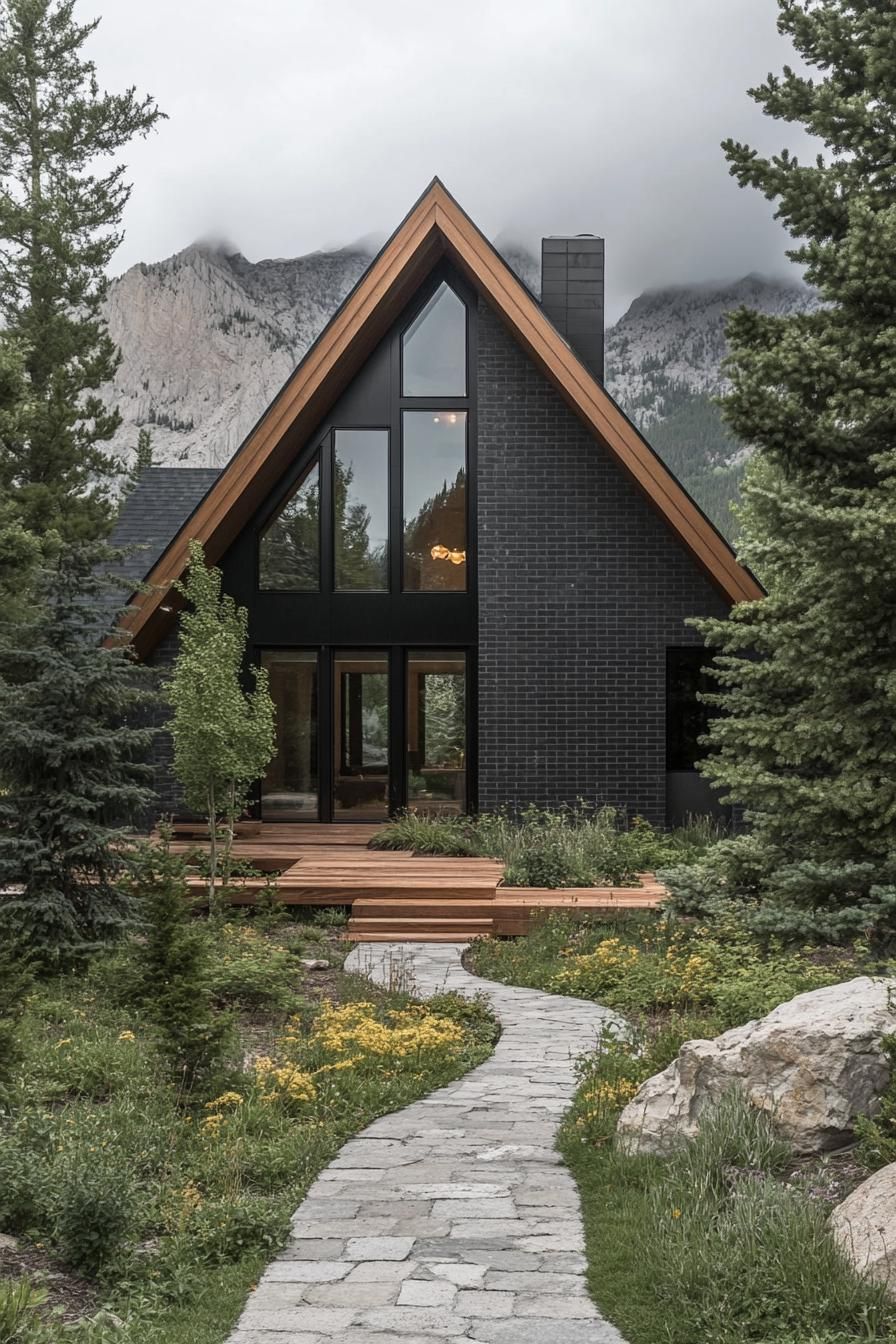 Deep Gray Brick With Dark Wood Accents - photo 3
