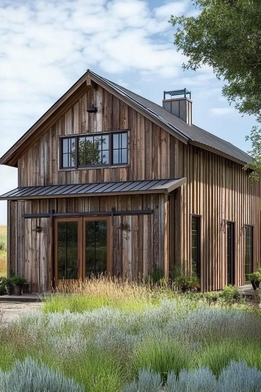Barn Facade Built From Reclaimed Wood