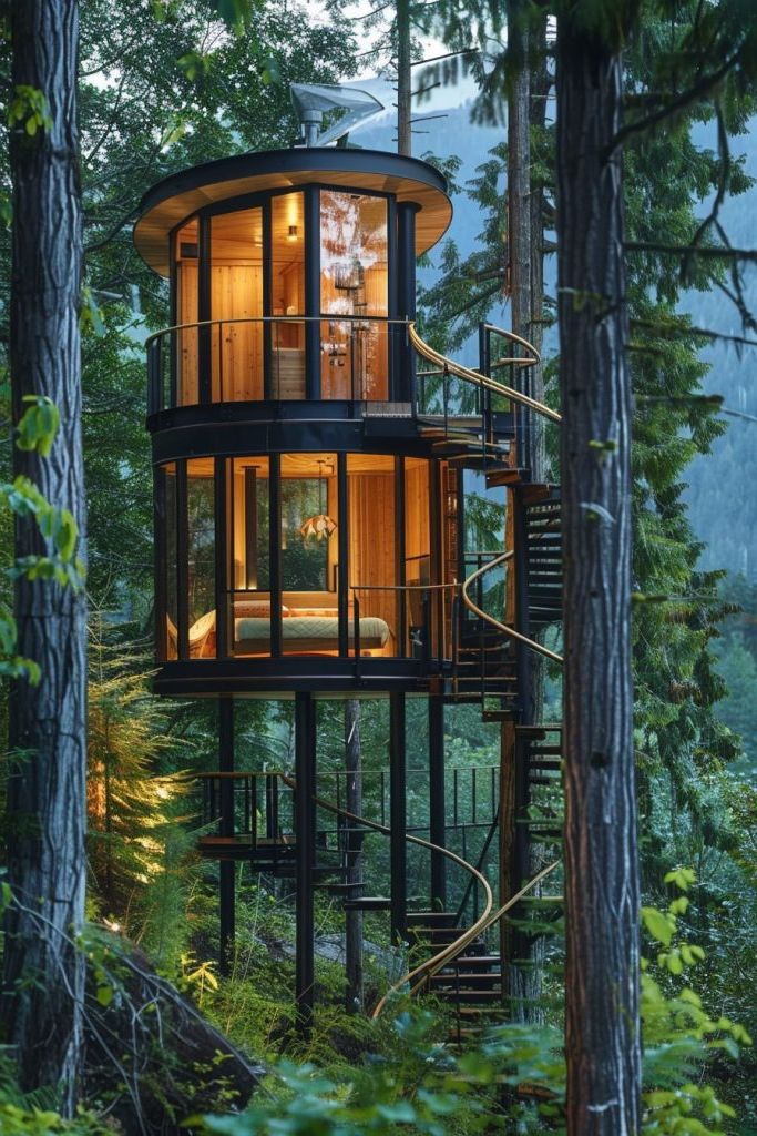 Multi-Level Cabin With a Spiral Staircase - photo 4