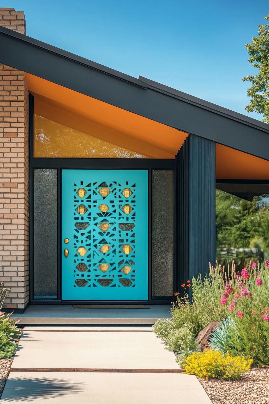 Turquoise and Tangerine Geometric Accents