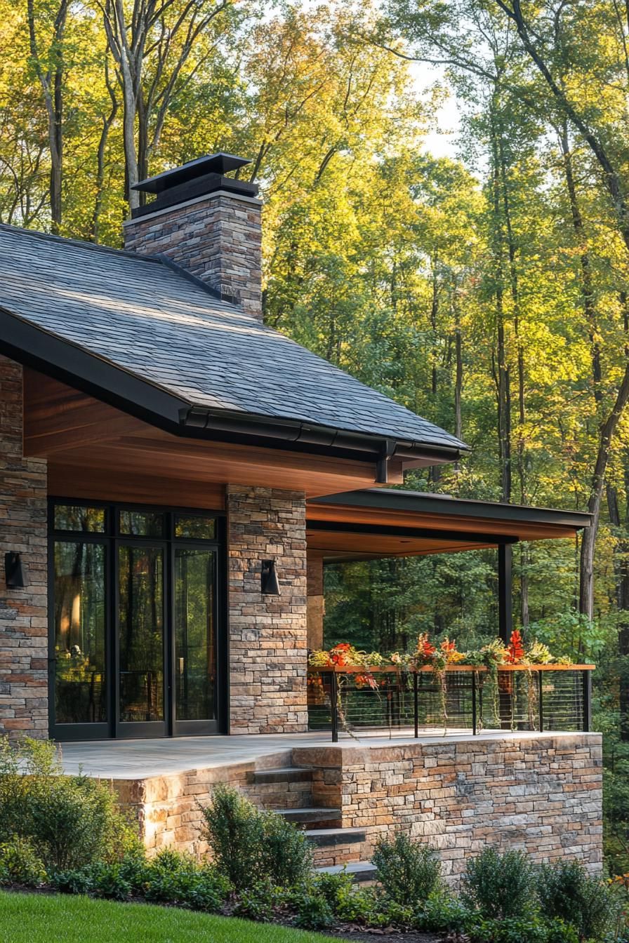Modern Homes With Black Steel and Wood