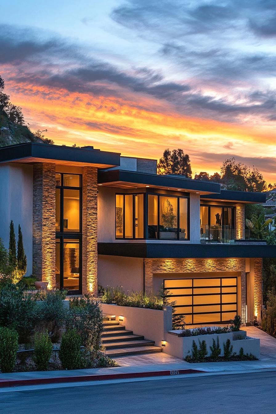 Overhanging Eaves With Recessed Lighting