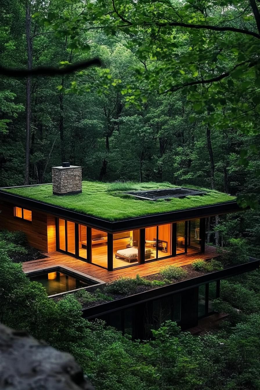Minimalist Wood Lodges With Living Roofs - photo 3