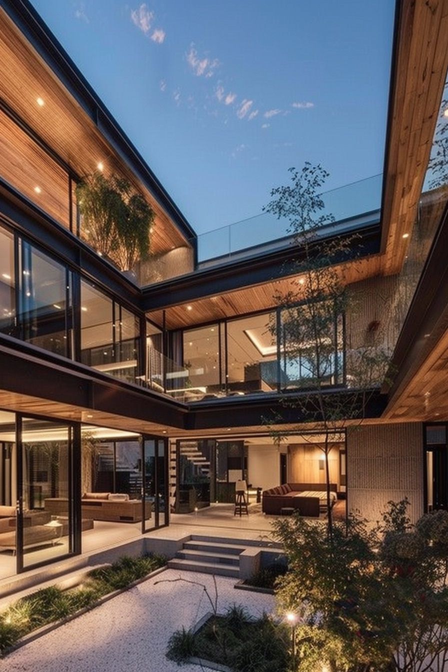 Courtyards With Multi-level Terraces