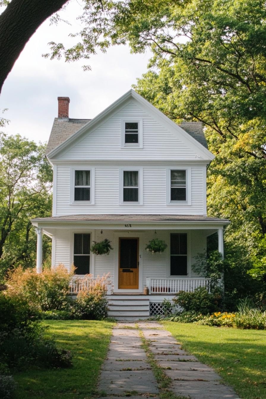 Suburban House Surrounded By Greenery