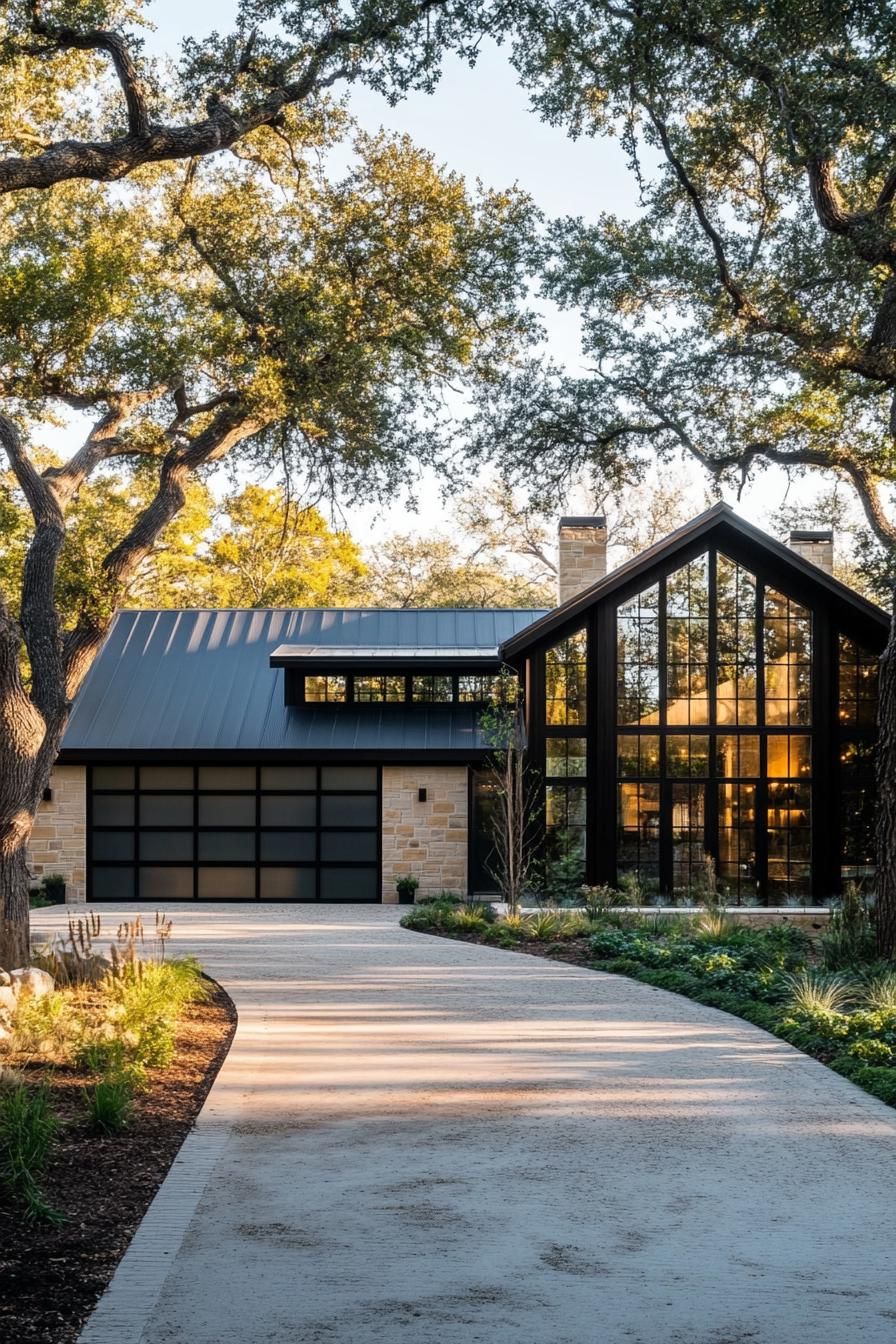 Steel and Glass Barn-Style Garage - photo 2