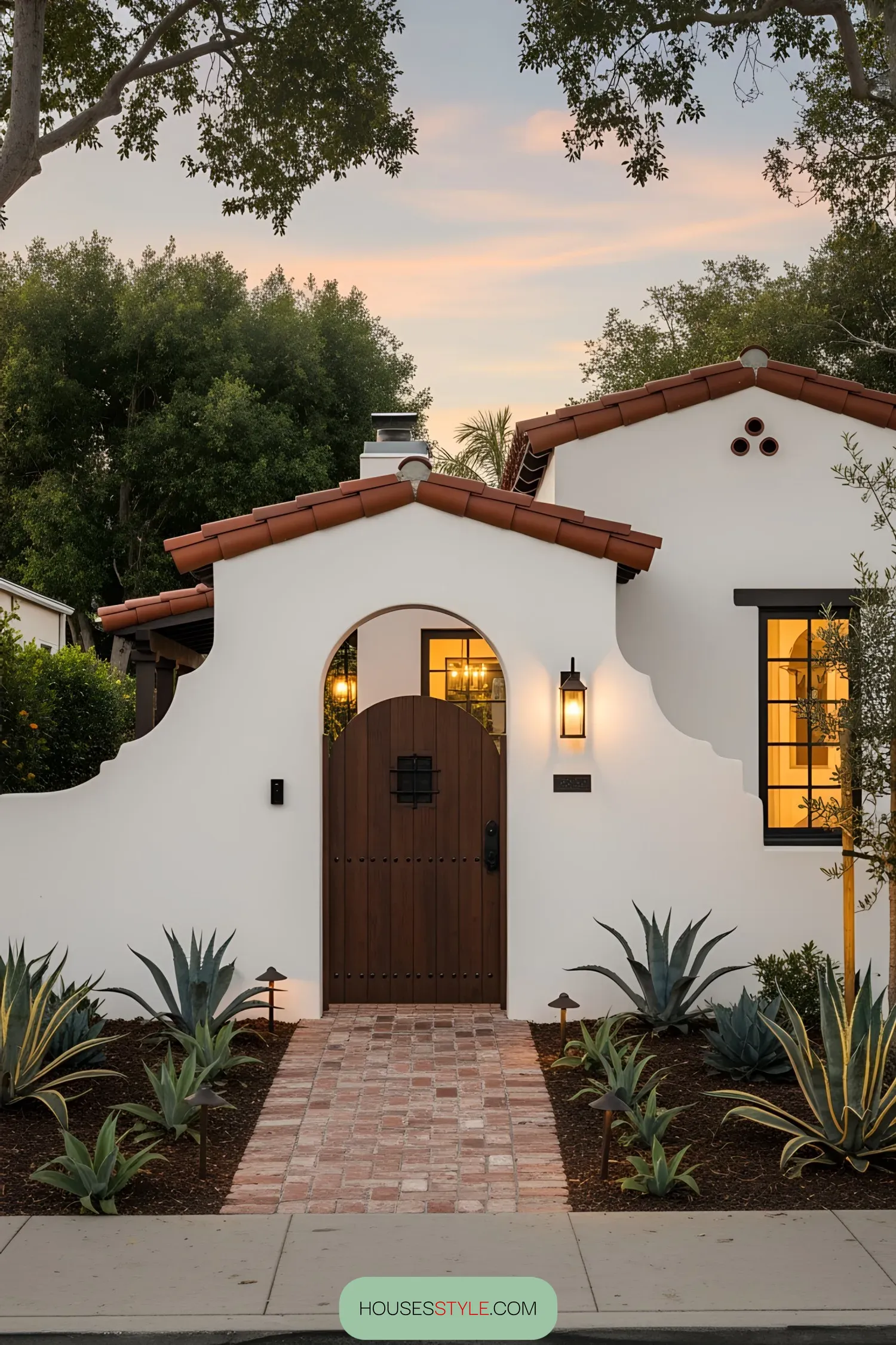 Whitewashed Walls With Red Clay Accents