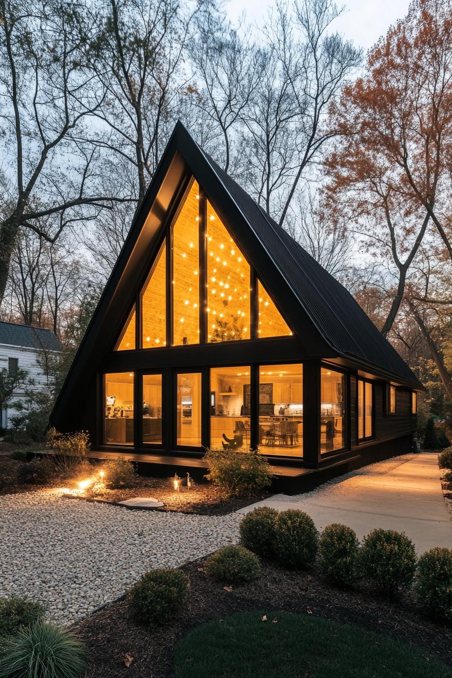 Black Cabin with LED Lighting