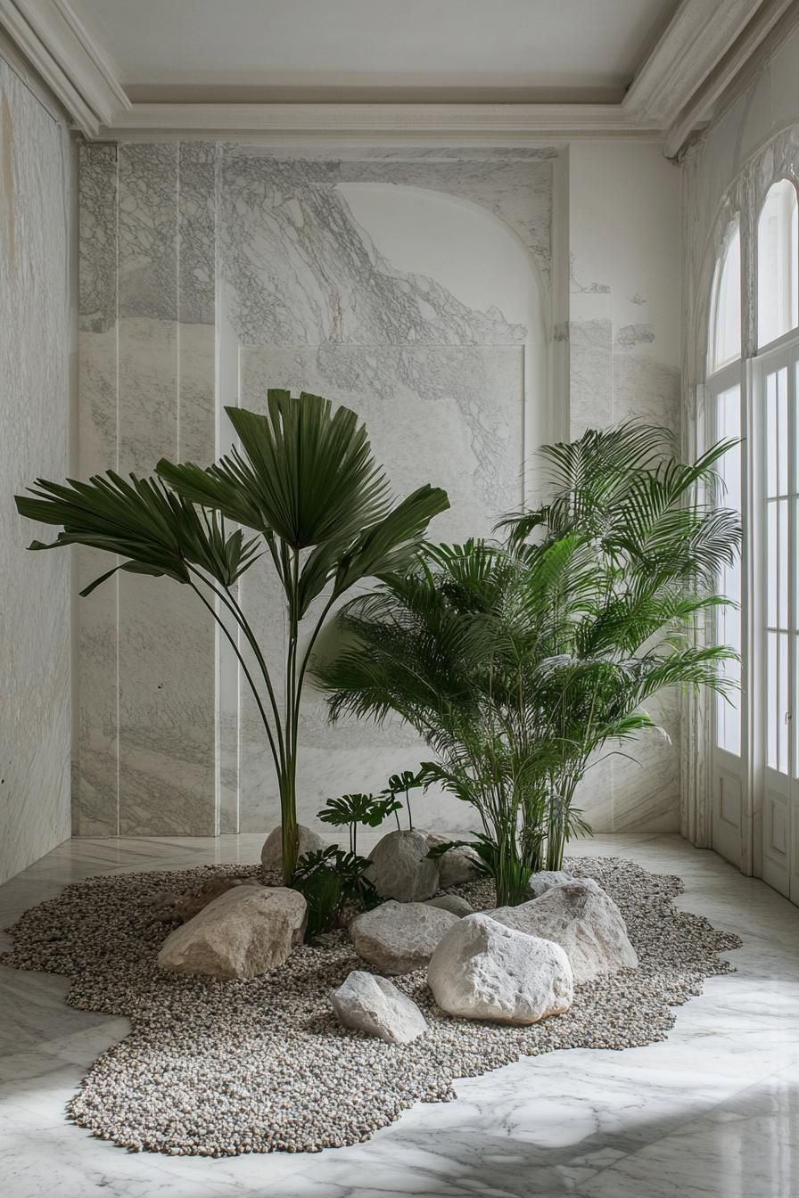 Marble Courtyard with a Garden Core