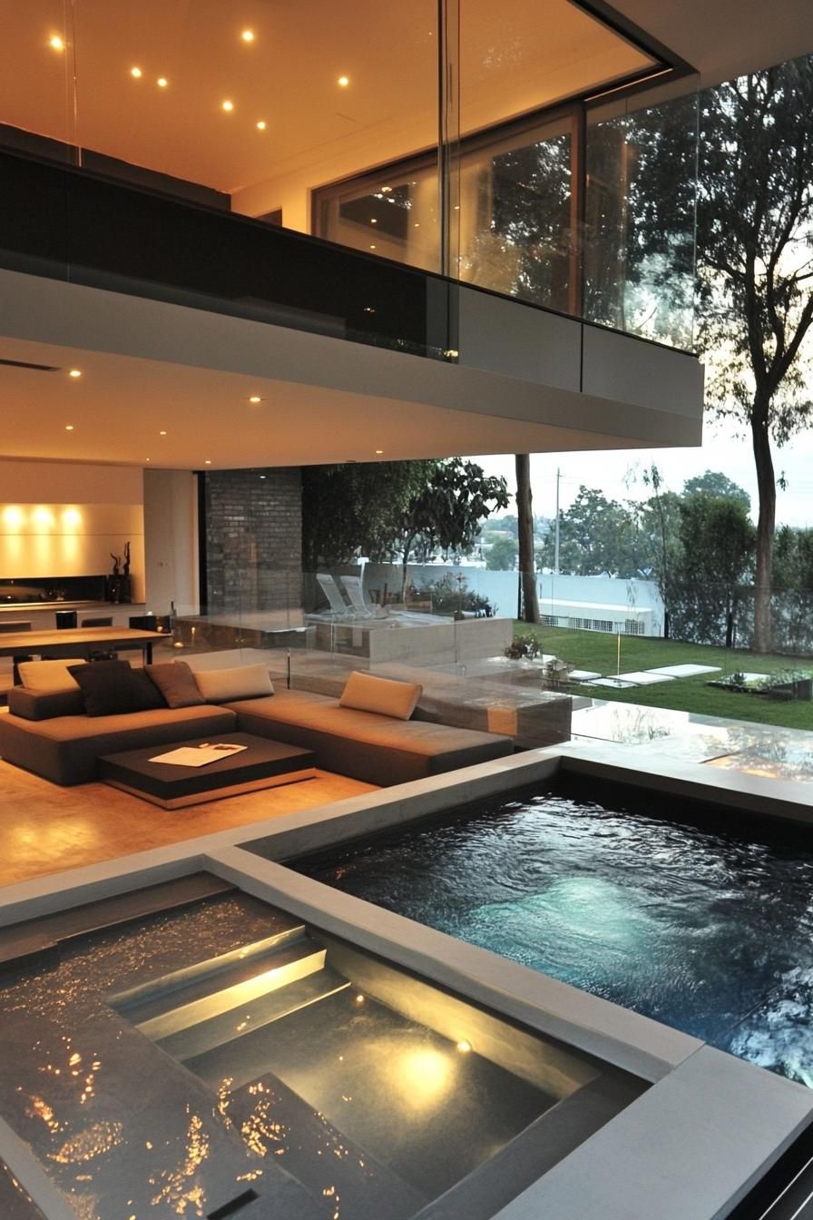 13) Sunken Living Room Beside the Pool - photo 3