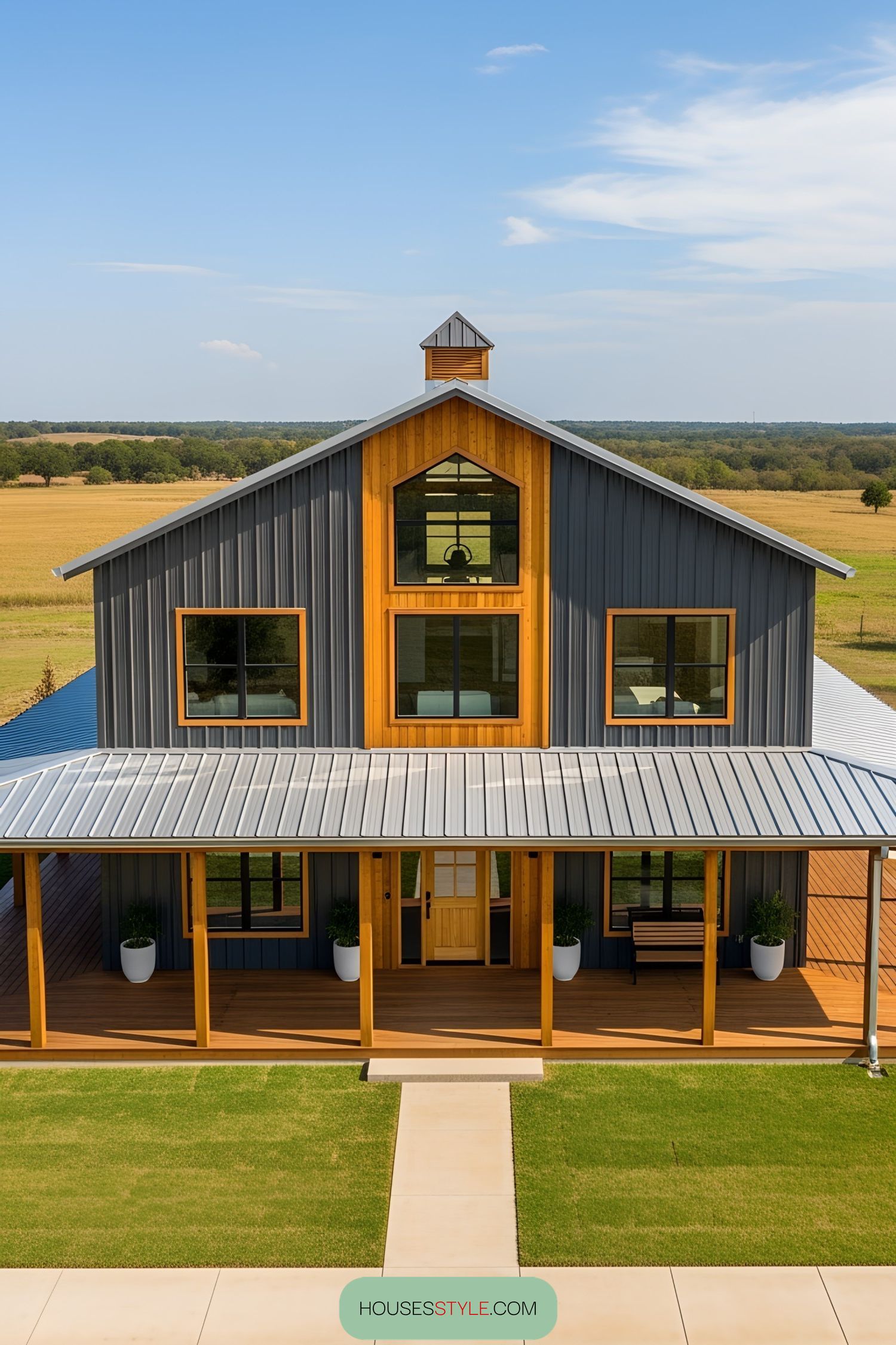 A Farmhouse Retreat with an All-Around Porch