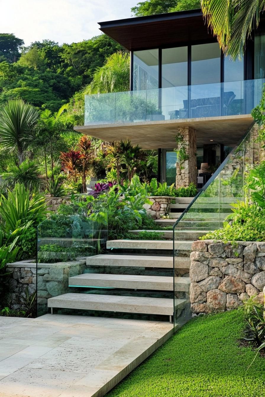 Suspended Staircases With Glass Railings - photo 3