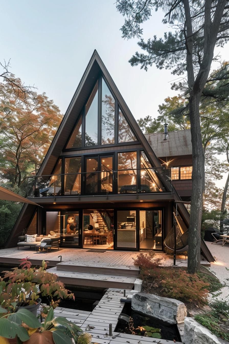 Glass-front A-frame With Lake Views
