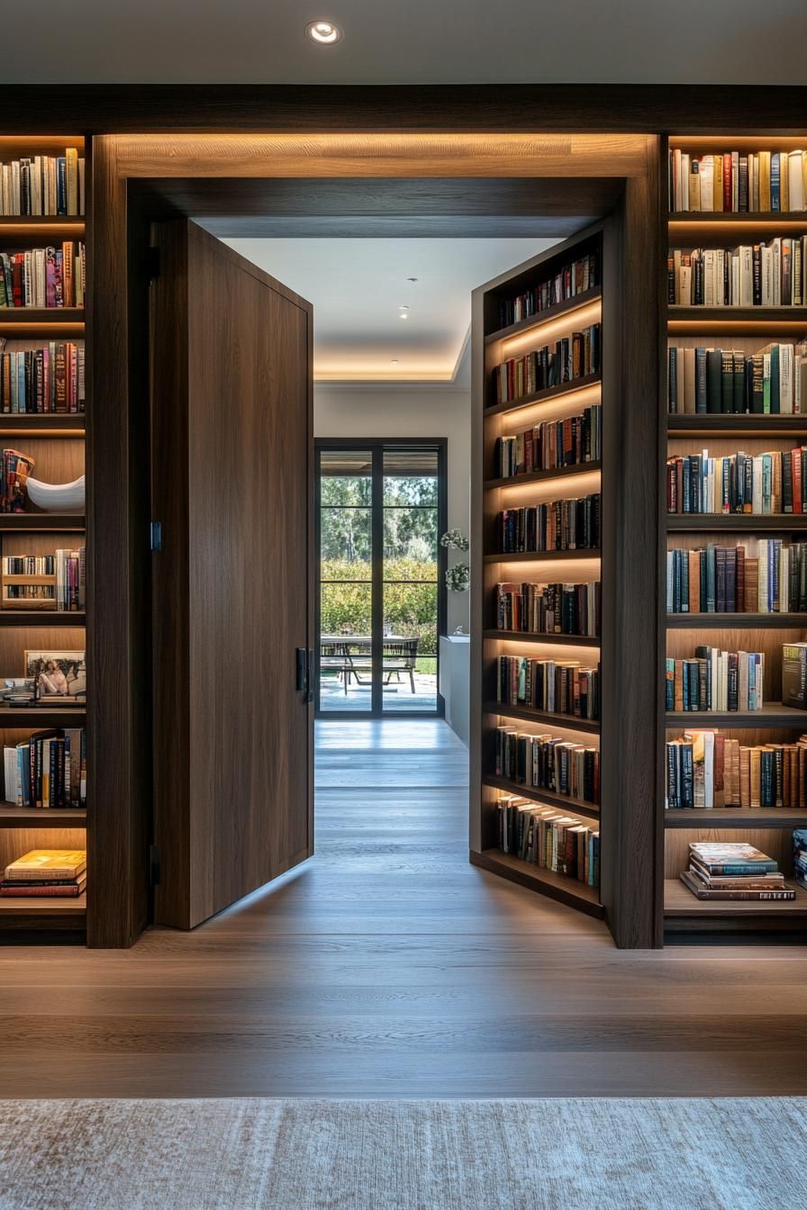 Secret Bookcase Door Leading to a Library - photo 2
