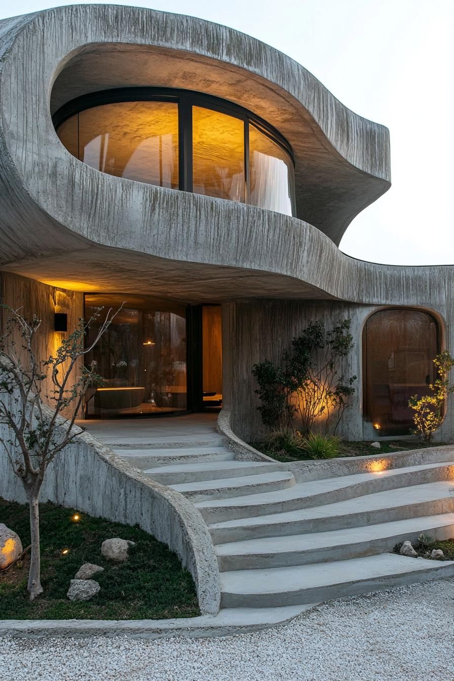 A Concrete Home Built on Curves
