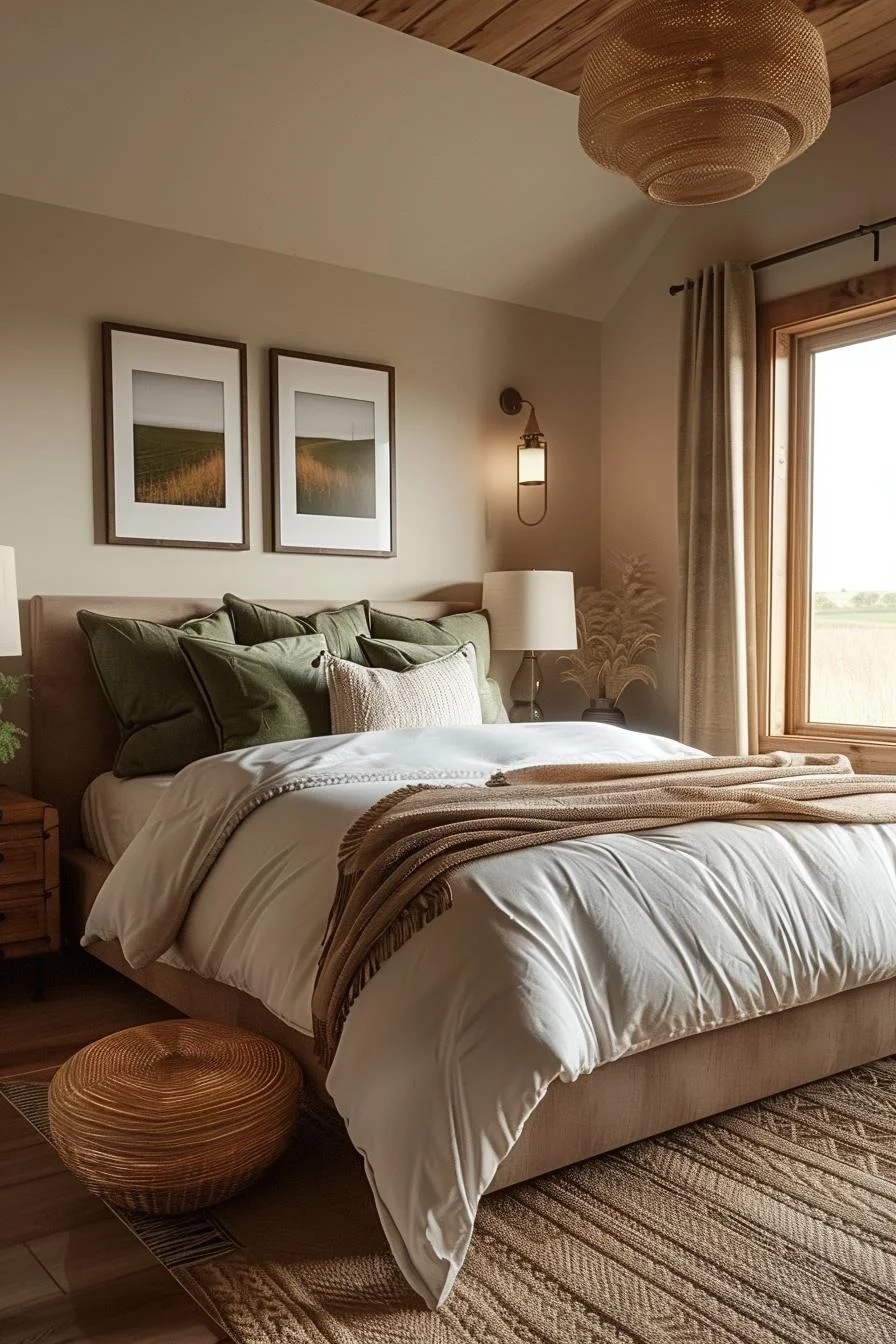 16. Decoración de dormitorio estilo pradera